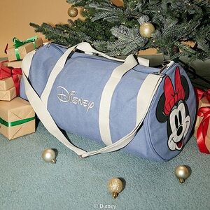 DISNEY MICKEY & MINNIE MOUSE TRAVEL EMBROIDERED DUFFLE BAG
